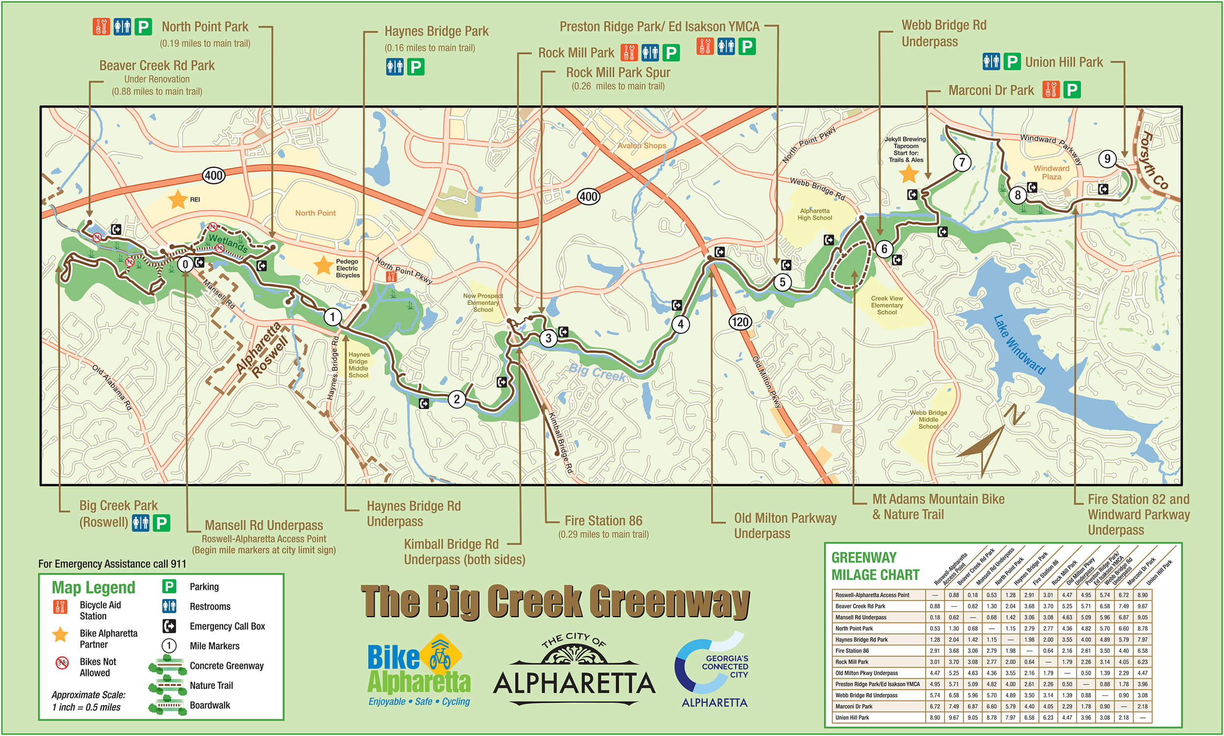 Map of the Big Creek Greenway