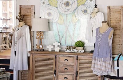 Vintage clothes and decor