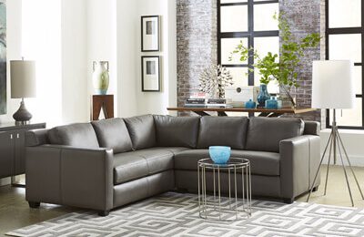 a leather sectional