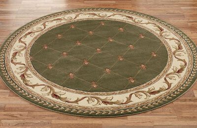 a circular floor rug