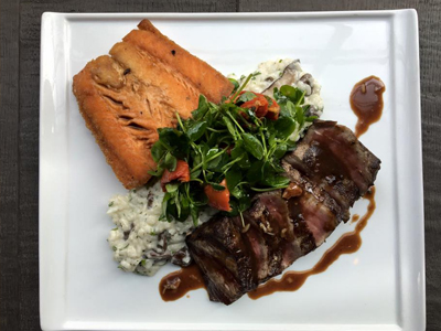 a meal from Oak Steakhouse