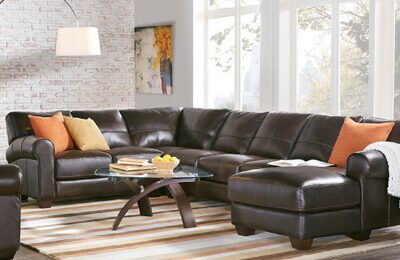 a large leather sectional