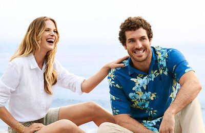 Couple sitting on beach