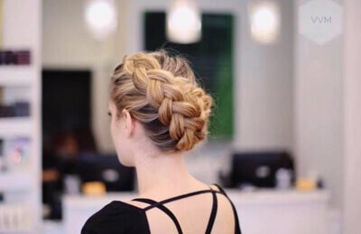 Woman with fancy braiding in her hair