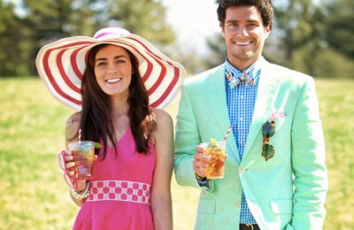 Couple dressed up outdoors