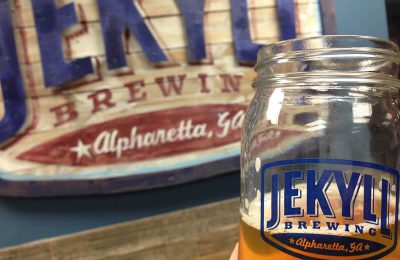 Jekyll Brewing beer in a mason jar