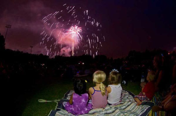 kids watching and enjoying fireworks