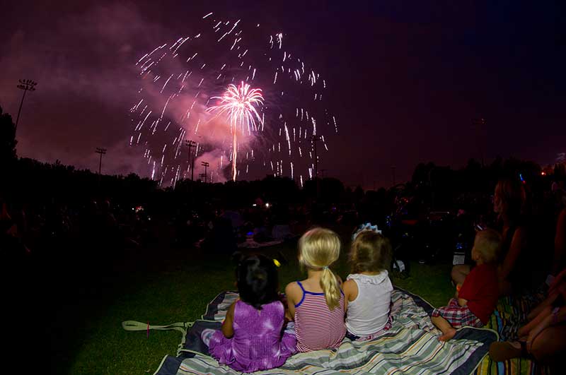 kids watching and enjoying fireworks
