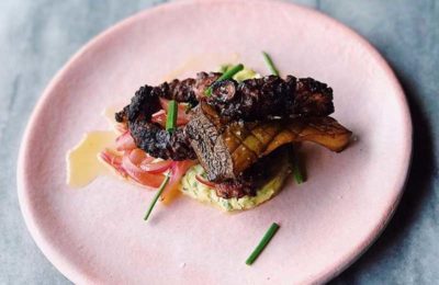 an octopus dish at Restaurant Holmes