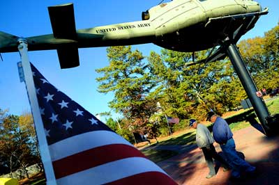 United states army helicopter on display