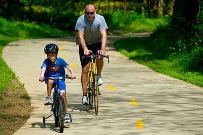 riding bikes on the Greenway