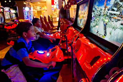 a motorcycle arcade game