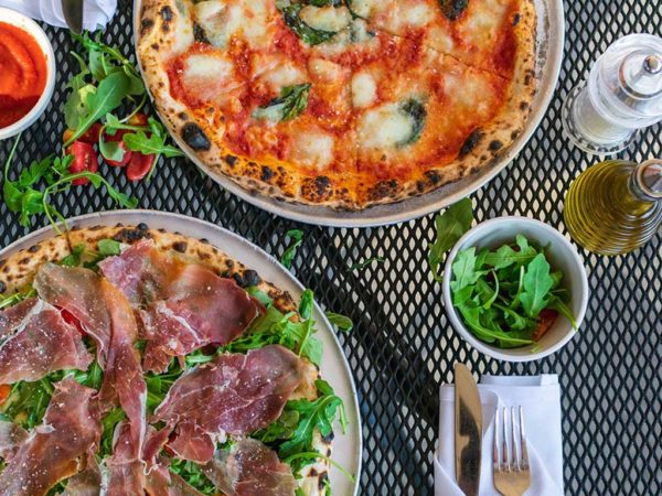 various pizzas