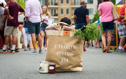 shopping bag of groceries