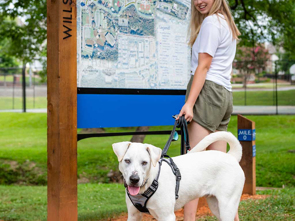girl with dog