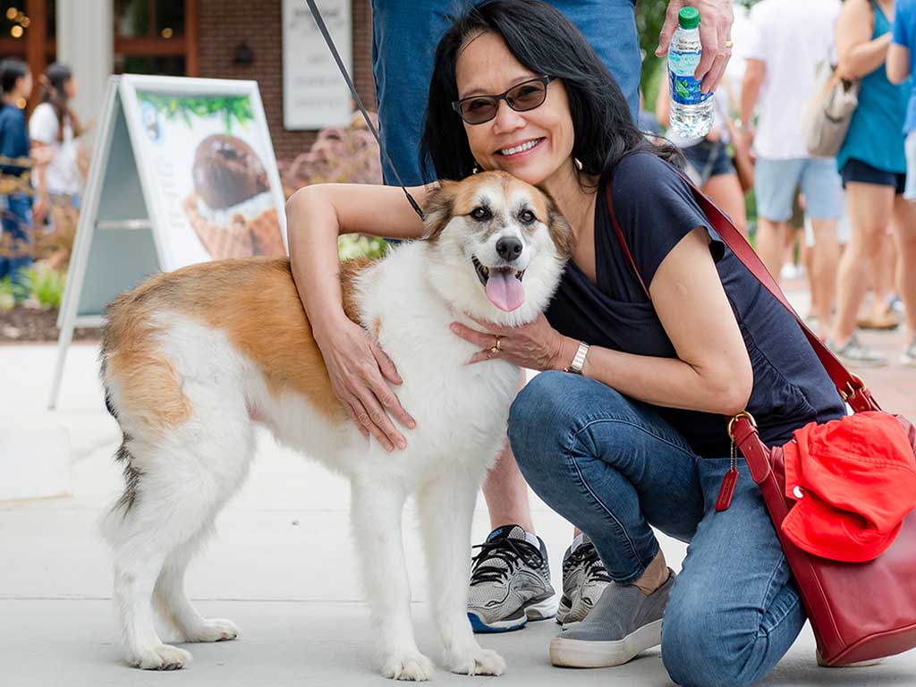 woman with dog