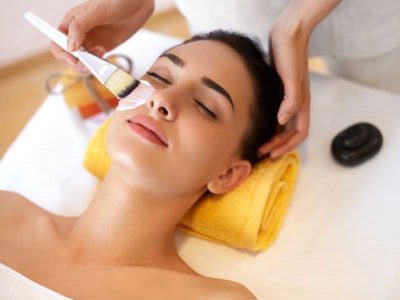 woman getting facial