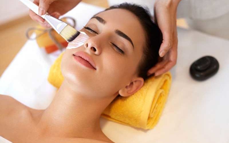 woman getting facial