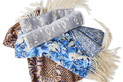different colors of scarves