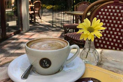 cup of coffee on outside table