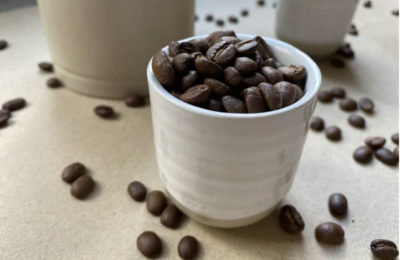 coffee cup with beans