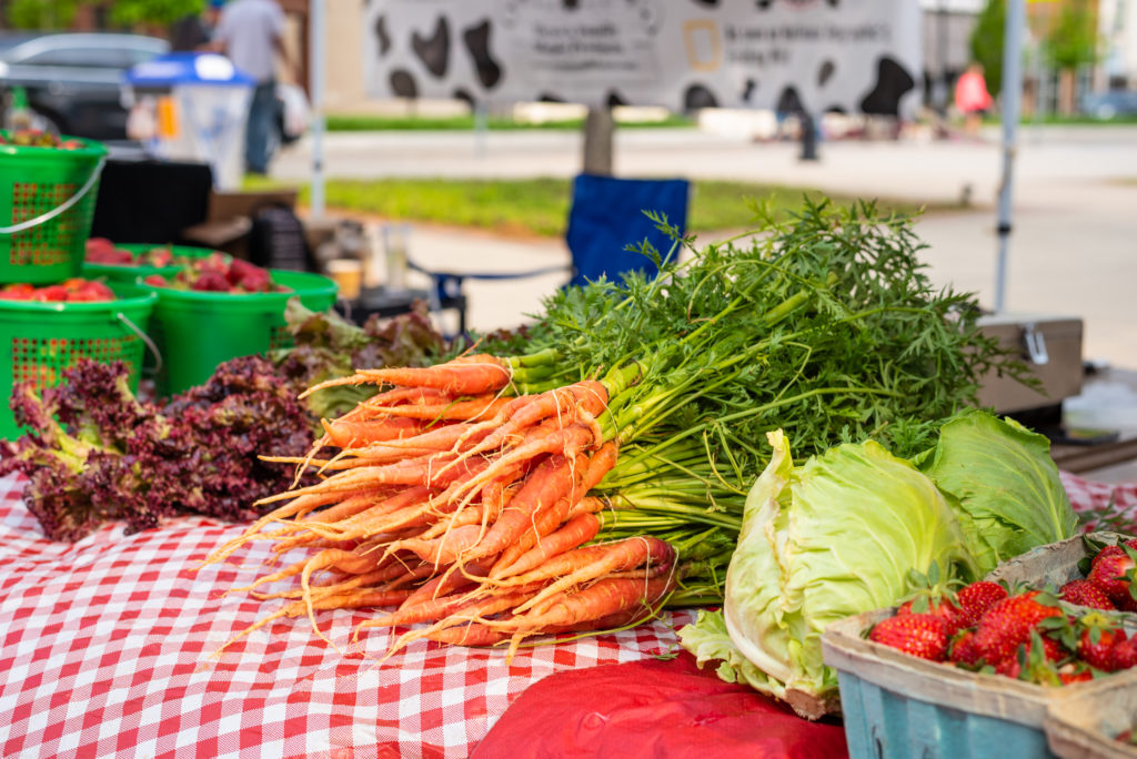 carrots, lettuce and fruit