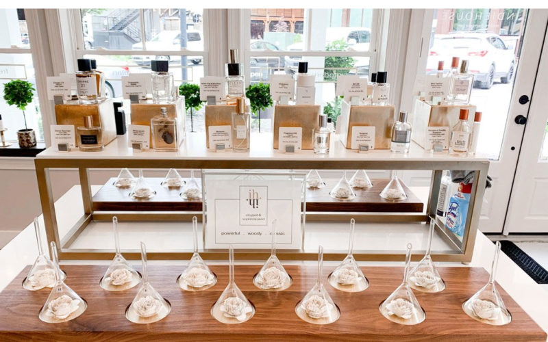 fragances on a table