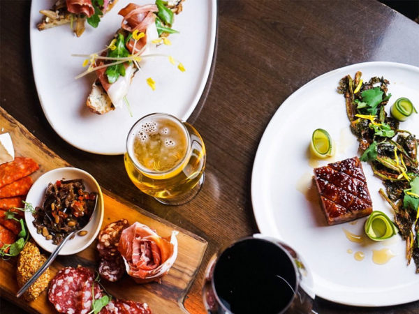 food and drinks on table