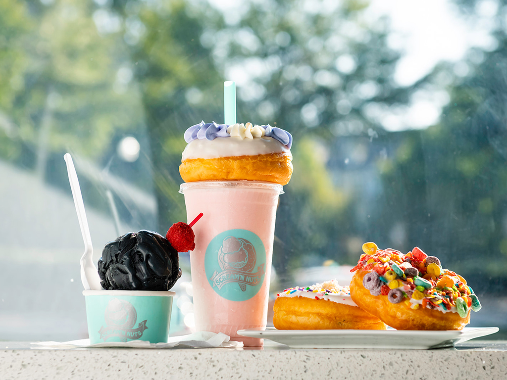 donuts, drinks and ice cream