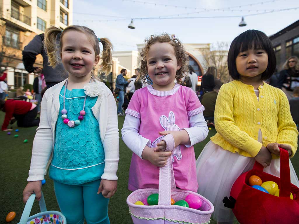 little girls with easter baskets