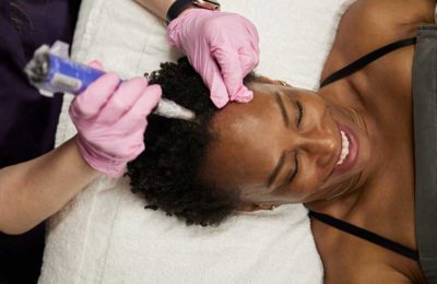 woman getting a facial