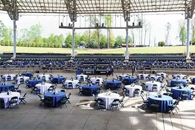 outdoor event space with tables
