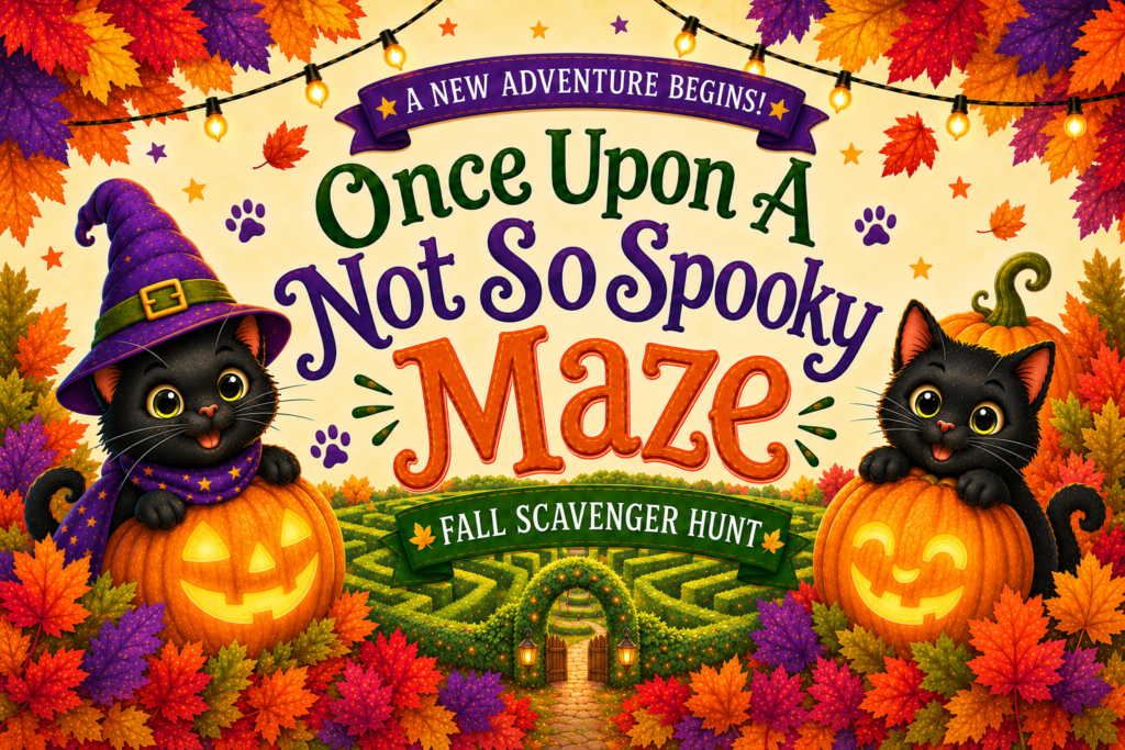 a not so spooky maze graphic