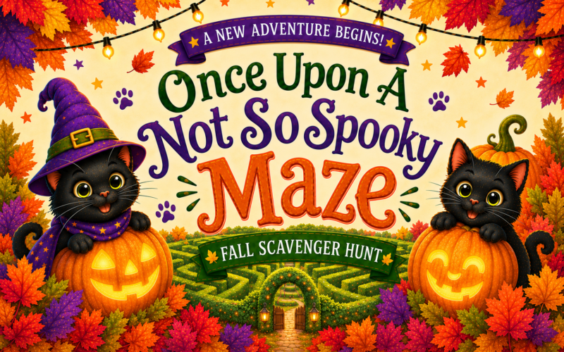 a not so spooky maze graphic