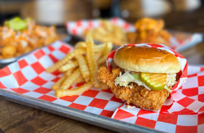delicious chicken sandwiches served hot and fresh.